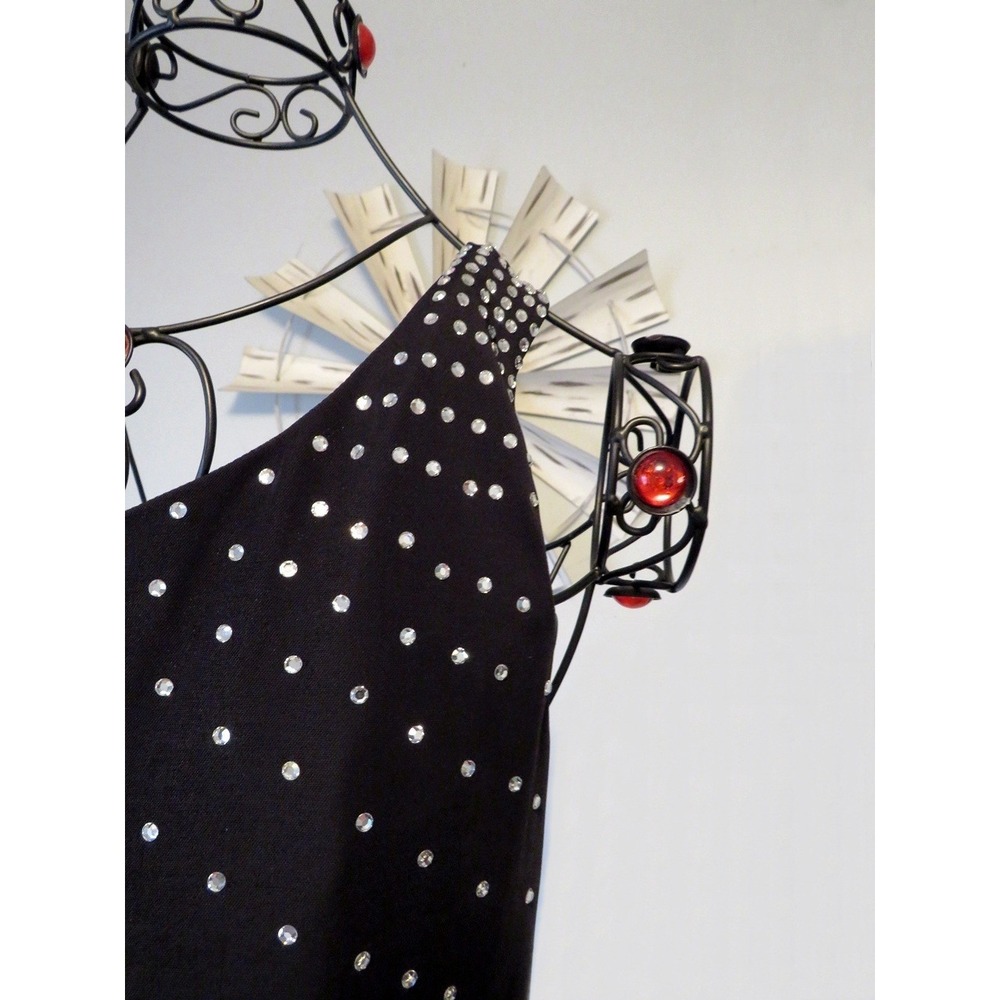 JS Boutique One Shoulder Rhinestone Studded Evening Dress Gown Size 10
